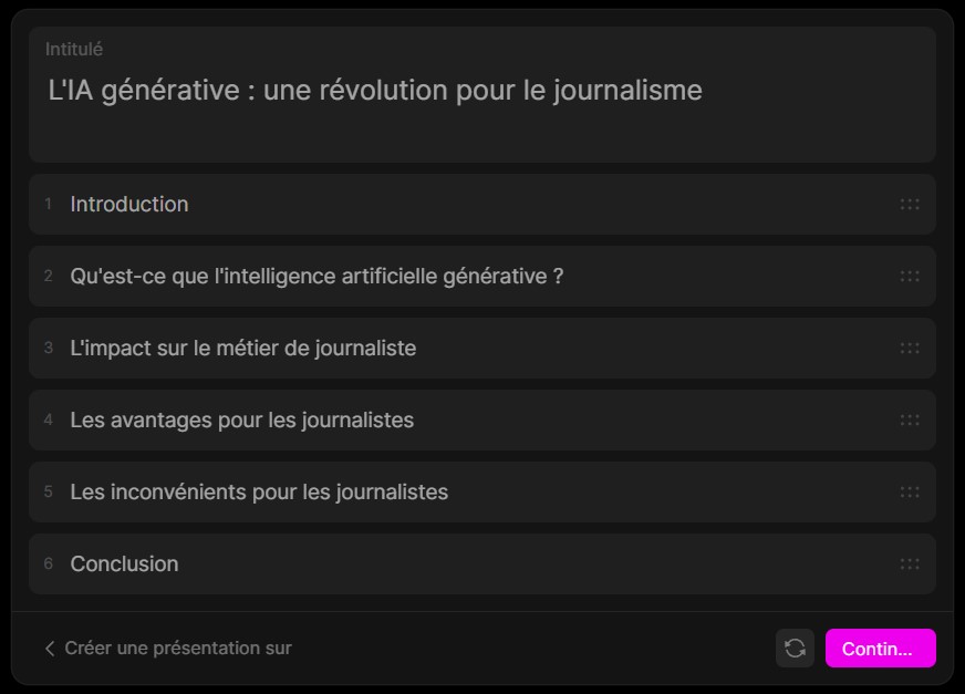 Tome et Gamma : la génération de slides version IA