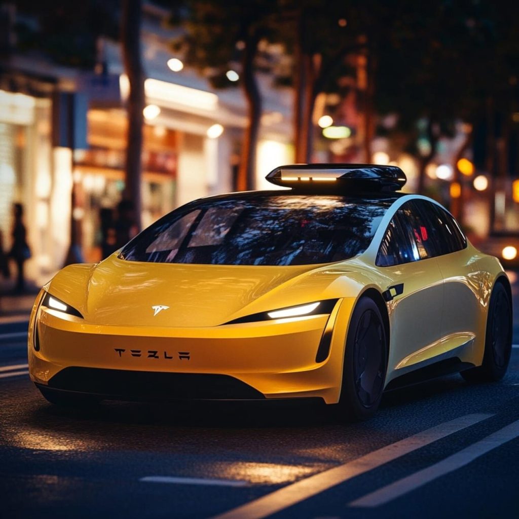 Un robotaxi dans la ville