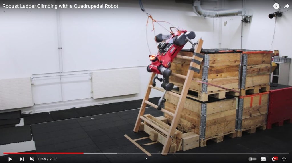 Le robot Anymal grimpe à l&rsquo;échelle